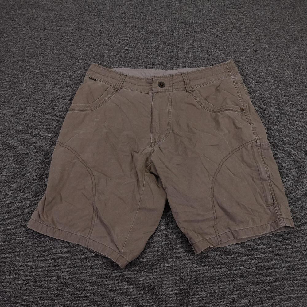 Kuhl Cargo Shorts Mens 32 Brown Vintage Patina Dye Canvas 11 Inseam Hiking
